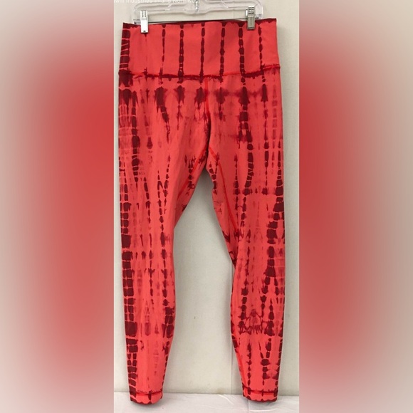 Lululemon Wunder Under Vert Shibori Persian Red Tie Dye Pattern Leggings SZ 10 - Picture 2 of 13